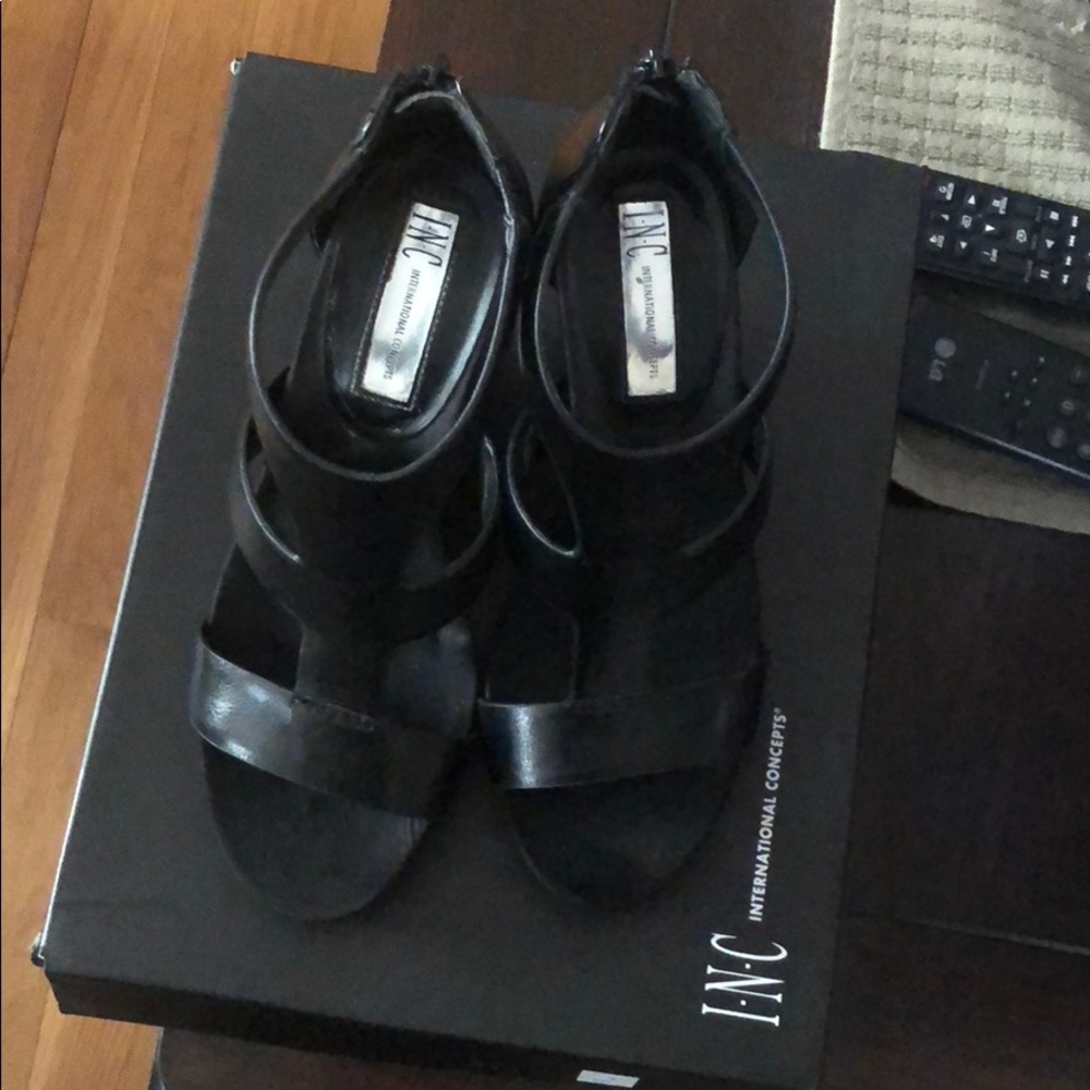 INC international Concepts Black Sandals